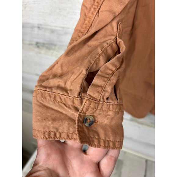 Lola River Women’s L Tan Long Sleeve Button Up Soft Fall Shirt Blouse - Picture 6 of 6